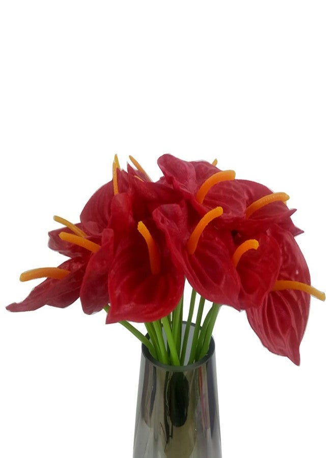 AntranStore 20Pcs Artificial Anthurium Flowers Real Touch Fake Flower for Home Decor Floral Arrangements Bouquets (Red) - Image 5